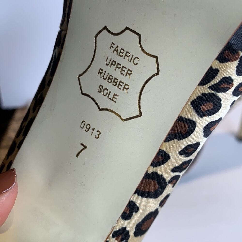 Vintage J. Loren Collection Cheetah Print Satin High Heeled Sandal Size 7 - Picture 8 of 11